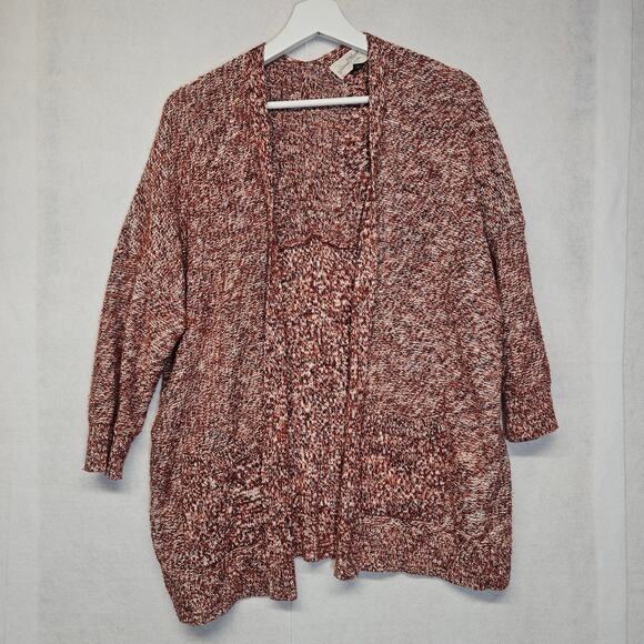 Brown 3/4 Sleeve Open Front Cardigan Sweater Universal Thread - Picture 1 of 8